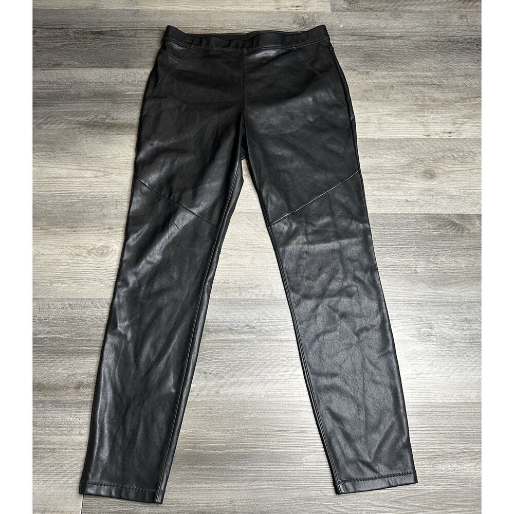 Free People Women's Size 30 Black Vegan Faux Leather High Rise Skinny Leg Pants